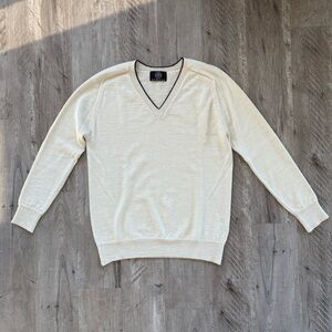 Elegant Cream V-Neck Sweater for Women